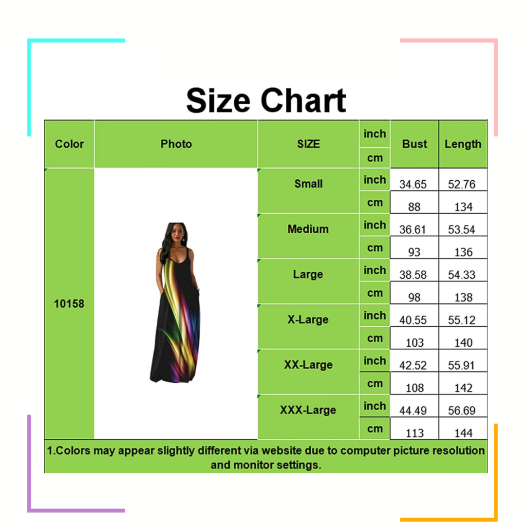 Rainbow Maxi Dress with Pockets