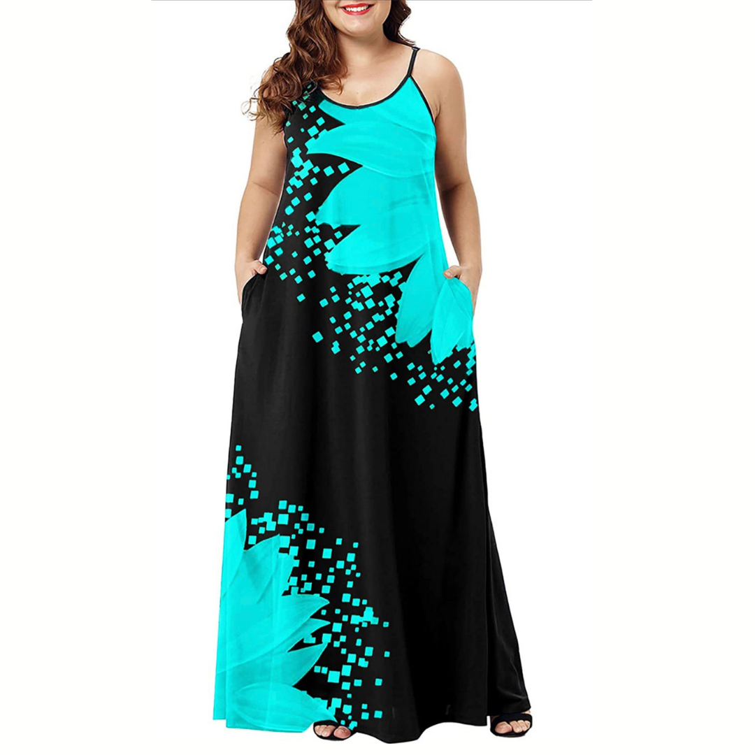 Sunflower Maxi Dress with Pockets